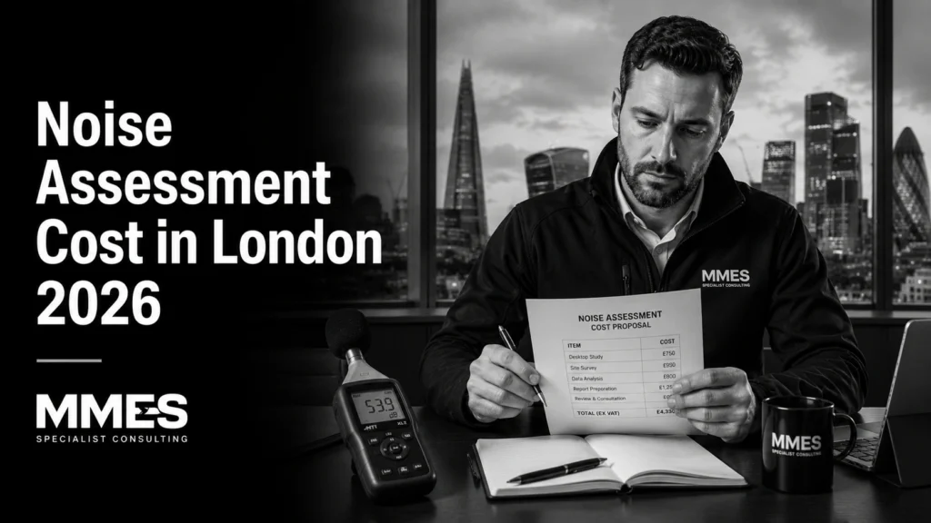 Noise assessment consultants cost London 2026 guide by MMES Specialist Consulting